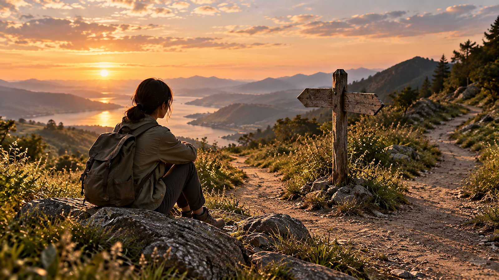 A path turning away from a closed road toward open light, representing recovery after a regretted decision