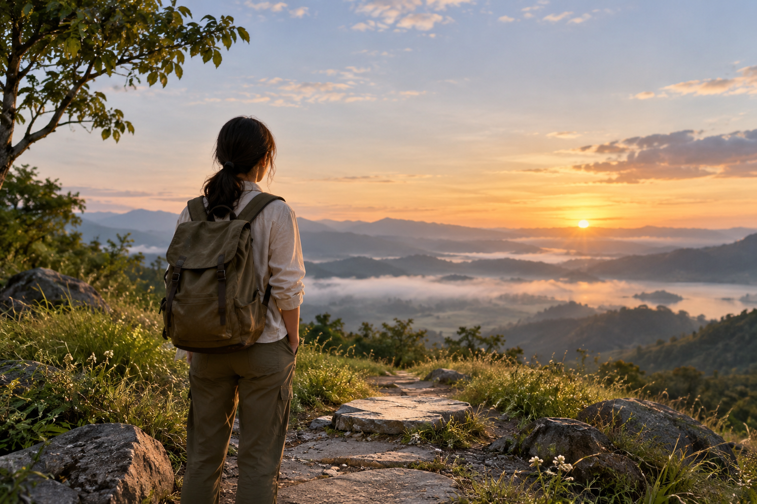 A sunrise path representing one small move you can trust to move forward